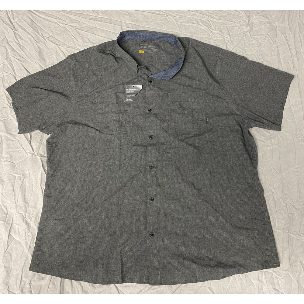 Eddie Bauer Travex Guide Shirt 2XL Classic Gray Short Sleeve NWT